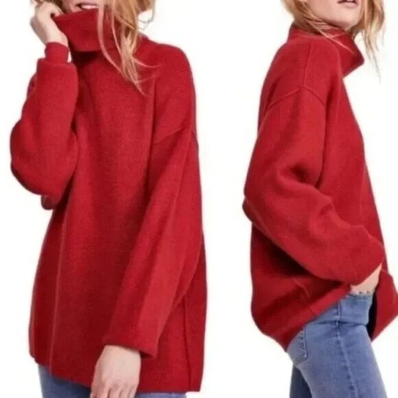 ✨ FREE PEOPLE ✨ NEW! Softly Structured Knit Tunic Turtleneck Sweater - [Medium] - Picture 1 of 14
